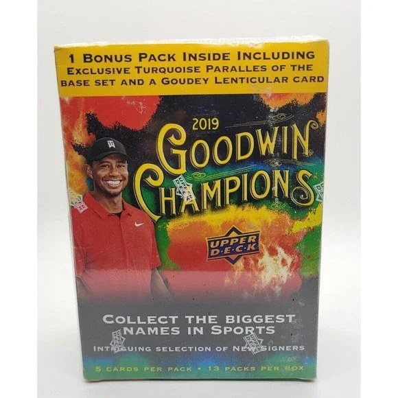 2019 Upper Deck Goodwin Champions Mega Box Tiger Woods - NEW - SEALED Luka RC